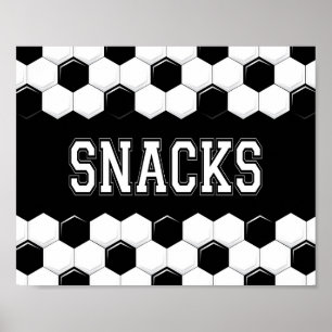 Póster Soccer Party SNACKS Sign Print