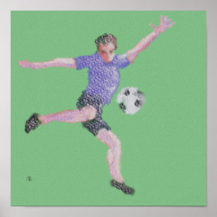 Póster Soccer Player Kick Art