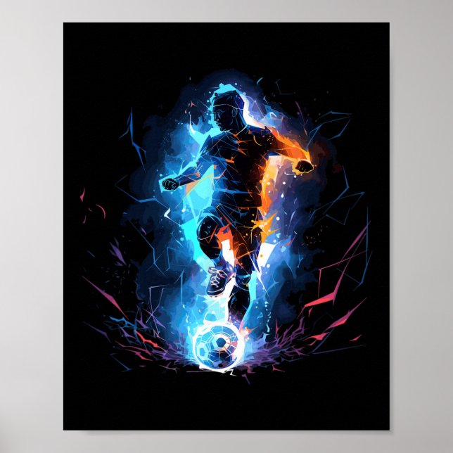 Póster Soccer Player Lightning  (Frente)