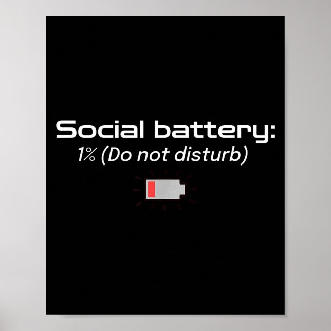 Póster Social Battery_ 1% (do Not Disturb)  (Frente)