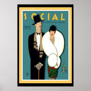 Póster Social La Habana Art Deco Poster 13 x 19
