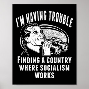 Póster Socialismo Divertido El Socialista No Funciona Cap
