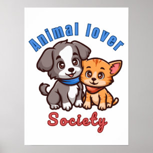 Póster sociedad de amantes de animales para amante de ani