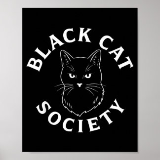 Póster Sociedad de Gatos Negros Amante de Gatitos Lindos