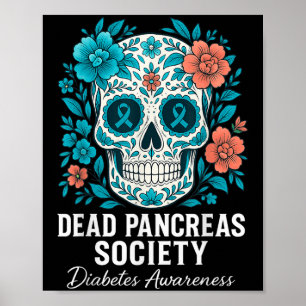 Póster Sociedad de páncreas muerto Azúcar Diabetes Sensib