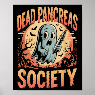 Póster Sociedad de páncreas muerto Diabetes divertidos de