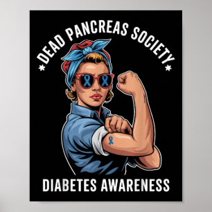 Póster Sociedad de páncreas muerto Shirt Diabetes diverti