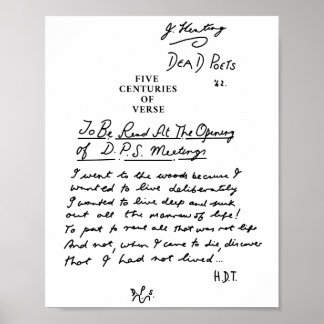 Póster Sociedad de poetas muertos cinco siglos de negro v