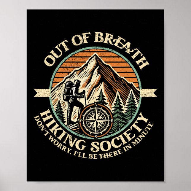 Póster Sociedad De Senderismo De Montaña Divertida (Frente)
