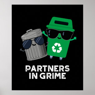 Póster Socios En Grime Funny Trash Pun Dark BG