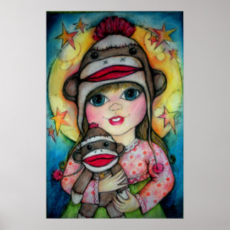 Póster Sock Monkey See, Monkey Do