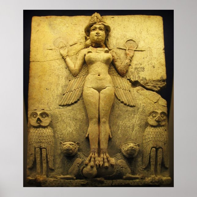 Póster Socorro de estatua de la diosa Ishtar (Frente)