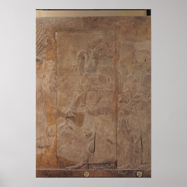 Póster Socorro que representa a Sargón II (Frente)