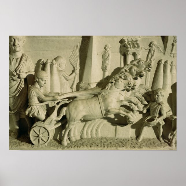 Póster Socorro representando una carrera de carros (Frente)