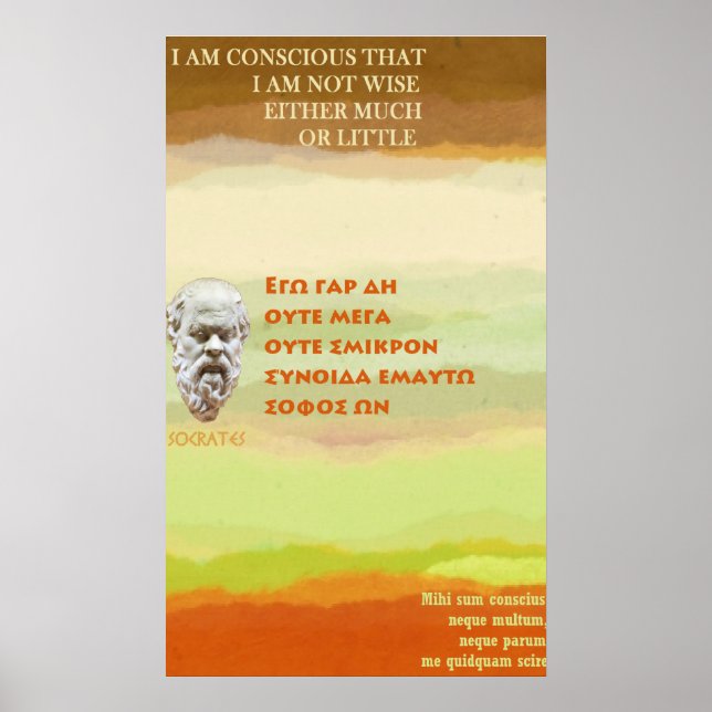 Póster Sócrates cita famosa - No soy sabio (Frente)