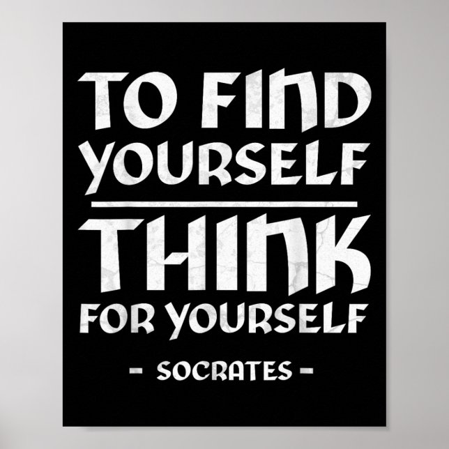 Póster Sócrates Self Awareness Stoicism Cita Philo griego (Frente)