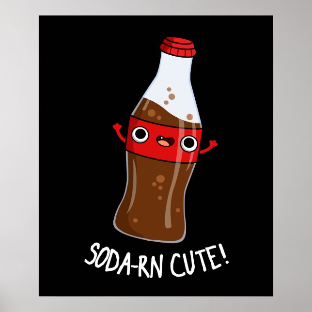 Póster Soda-rn Cute Funny Soda Pun Dark BG (Frente)