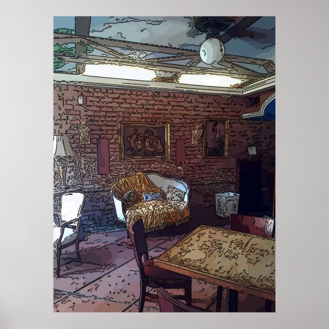 Póster Sofá en el barrio francés (Frente)