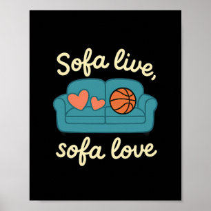 Póster Sofá Sofá Vivo Amor Dibujo Humor Gráfico De Sofá