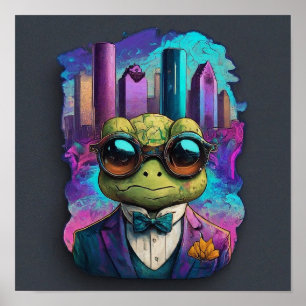 Póster Sofisticada rana en el Poster de la ciudad (Housto
