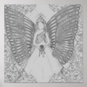 Póster Sofisticado dulce angélico 16 Poster gris