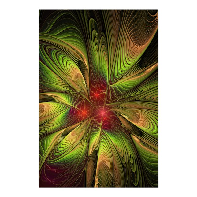 Póster Soft and tenderness fractal fantasy flowers (Anverso)