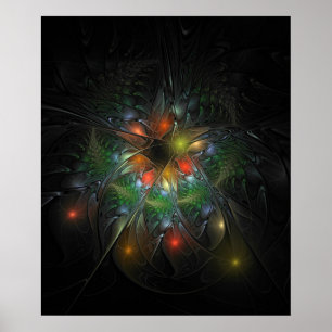Póster Soft and tenderness fractal fantasy flowers