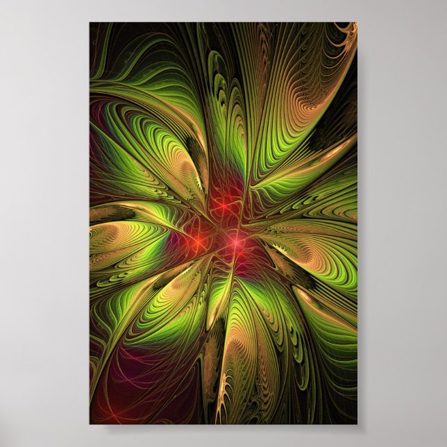 Póster Soft and tenderness fractal fantasy flowers poster (Frente)