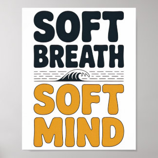 Póster Soft Breath Soft Mind Dandelion Yoga Inspiration A