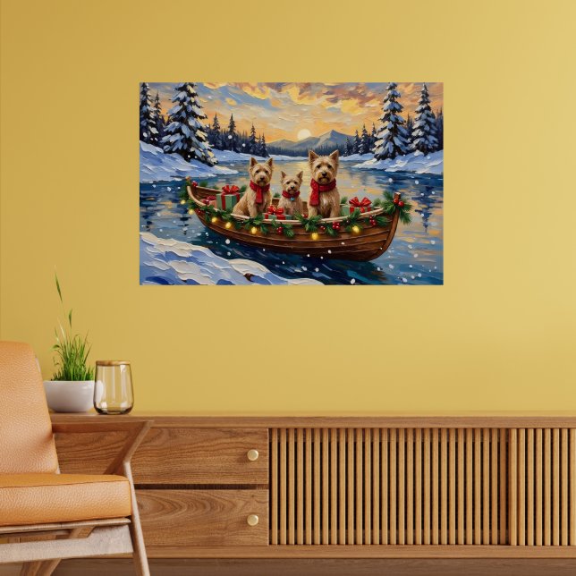 Póster Soft Coated Wheaten Terrier Christmas Boat Holiday (Salón 2)