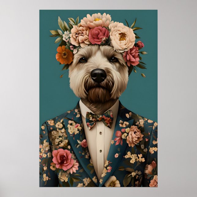 Póster Soft Coated Wheaten Terrier In Suit Poster (Frente)