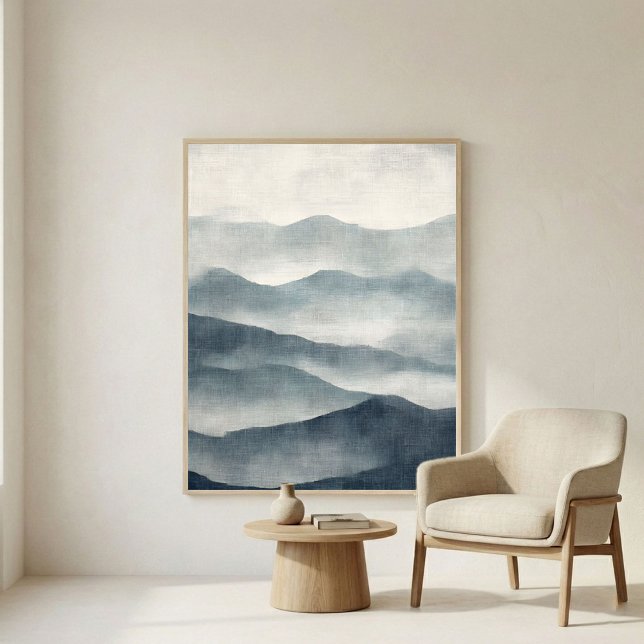 Póster Soft Indigo Abstract Terrain Wall Art (Subido por el creador)