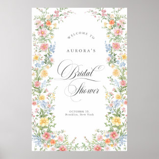 Póster Soft Pastel Ornate Spring Bridal Shower Welcome