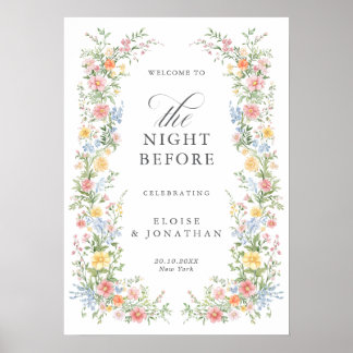 Póster Soft Pastel Ornate Spring Rehearsal Dinner Welcome