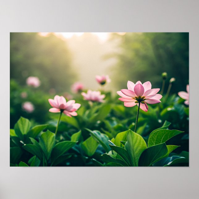 Póster Soft pink flowers (Frente)