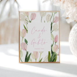 Póster Soft Pink Tulip Bridal Shower Cards and Gifts
