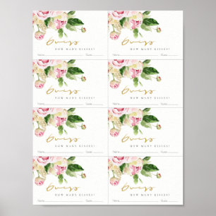 Póster Soft Rubor Floral Peony adivina cuántos besos post