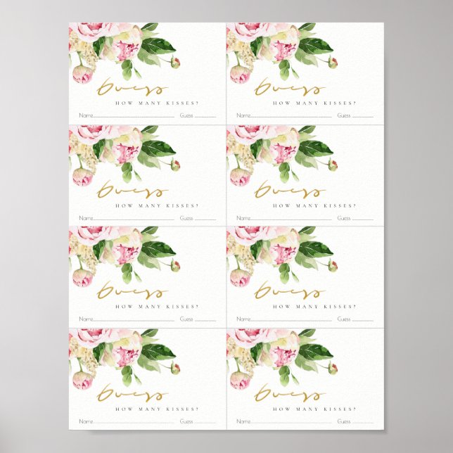 Póster Soft Rubor Floral Peony adivina cuántos besos post (Frente)