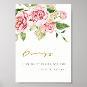 Póster Soft Rubor Floral Peony adivina cuántos besos Rótu
