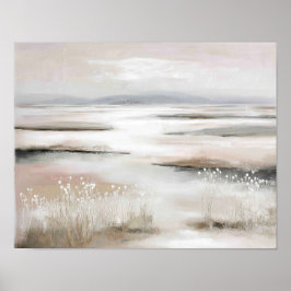 Póster Soft Spring Marsh #2 – Minimalist Pastel Landscape
