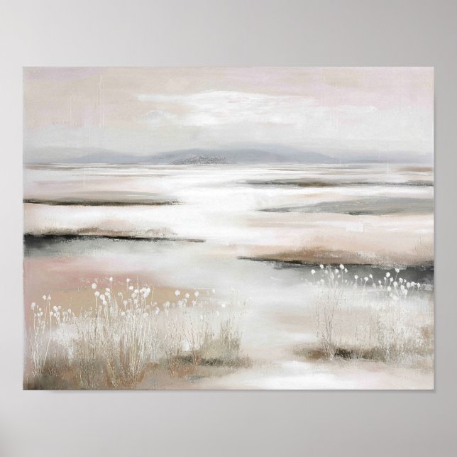 Póster Soft Spring Marsh #2 – Minimalist Pastel Landscape (Frente)