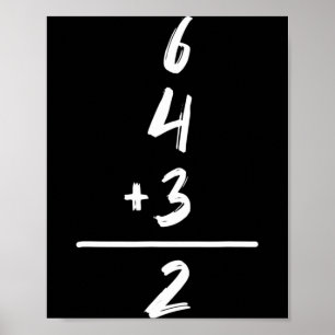 Póster Softbal de juego doble 6 4 3 2 Matemáticas inspira