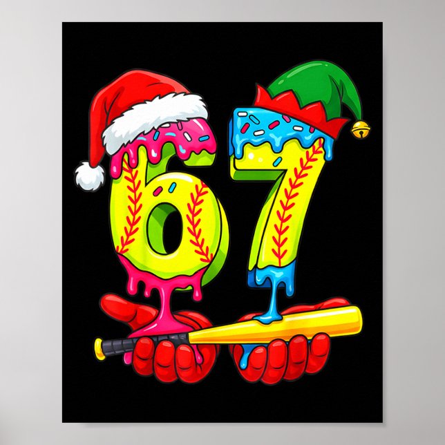Póster Softball 67 Ice Cream Drip Six Seven Boys Funny Ch (Frente)