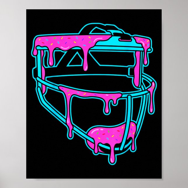 Póster Softball Catcher Drip Ice Cream Mask Sprinkles Gam (Frente)