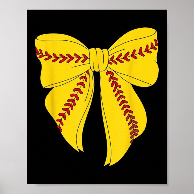 Póster Softball Cuaderno Coquette Bow Para Mujeres Chicas (Frente)