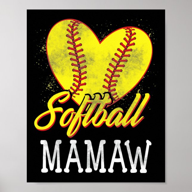 Póster Softball Mamaw Softball Player  (Frente)