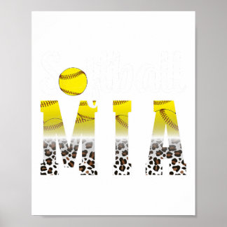 Póster Softball Mia Leopard Grandma Mia Of A Softball Pla