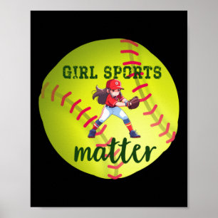Póster Softball; Pegatina Deportivo Chica