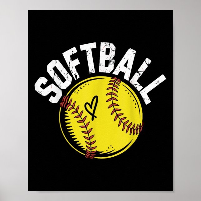 Póster Softball Player Funny Softball T-shirt.png (Frente)