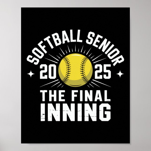 Póster Softball Senior Night Senior Cl Of 2025 Graduation (Frente)